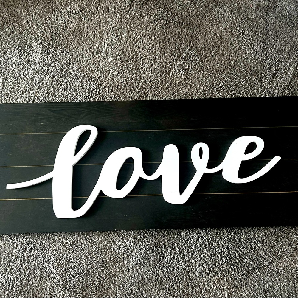 Love wood sign